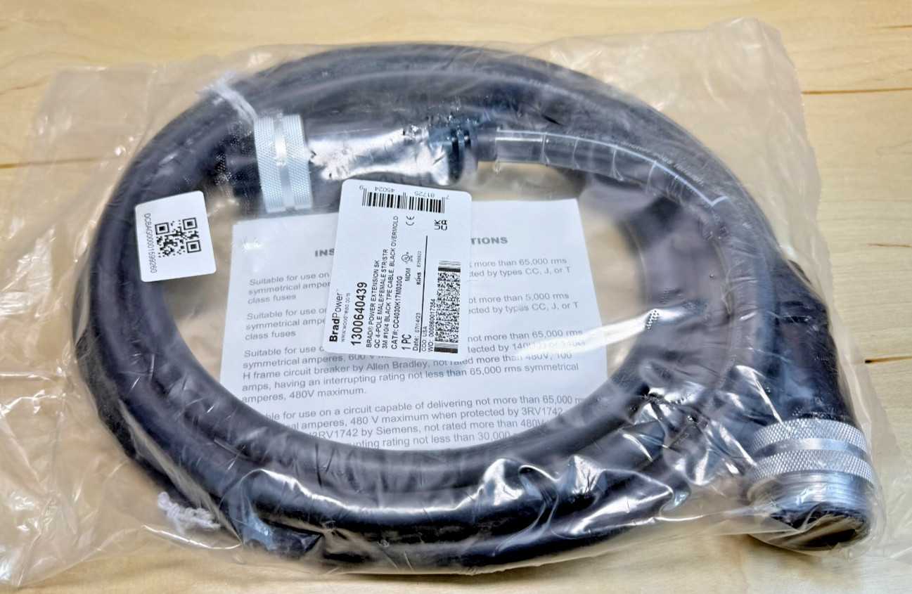 Woodhead CC4030K17M030G Brad Power SK QC 4-Pole Cable, 10/4 1300640439