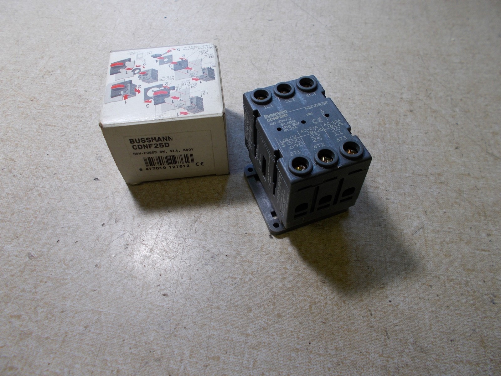 NEW Bussman CDNF25D Non-Fused 600V Switch *FREE SHIPPING*