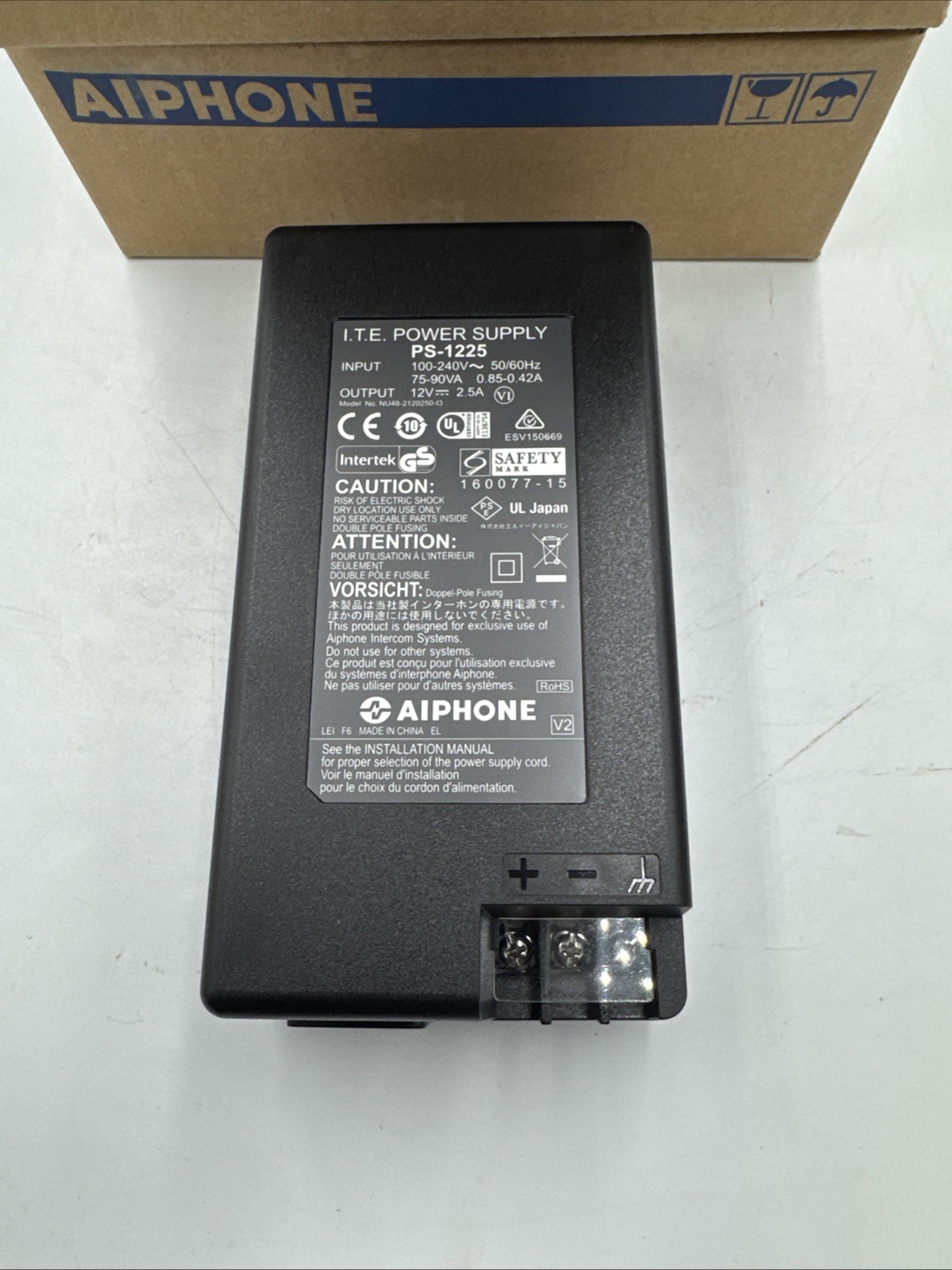 Aiphone PS-1225UL 12V DC Power Supply Intercom Access Control NEW in Box