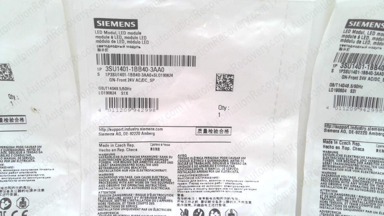 SIEMENS 3SU1401-1BB40-3AA0 PACK OF 3, NEW #353481