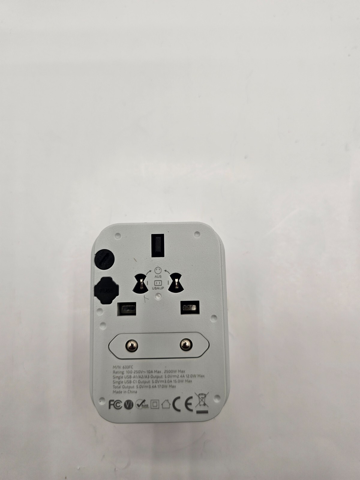 (QTY 2) Orcella Universal International Power Adapter with 4 USB Ports 633FC