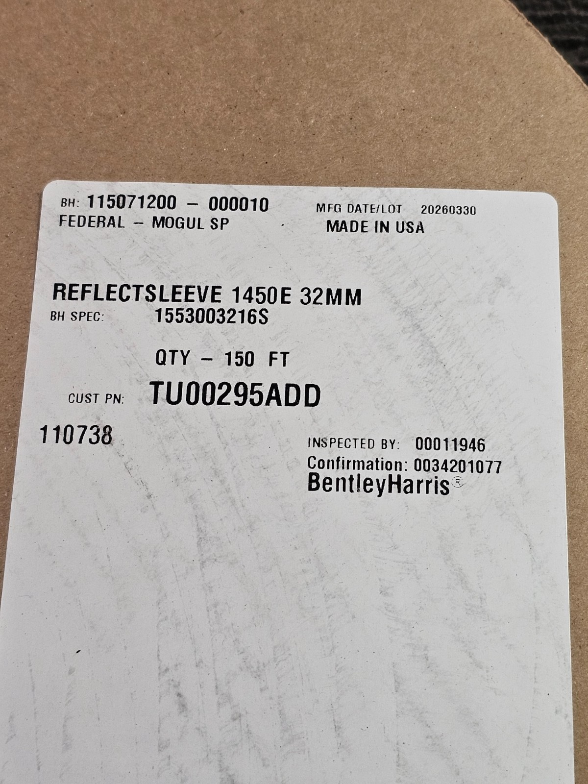 Bentley Harris TU00295ADD Aluminum Hose Heat Sleeve 1-1/4″ x 150 ft. Reflective