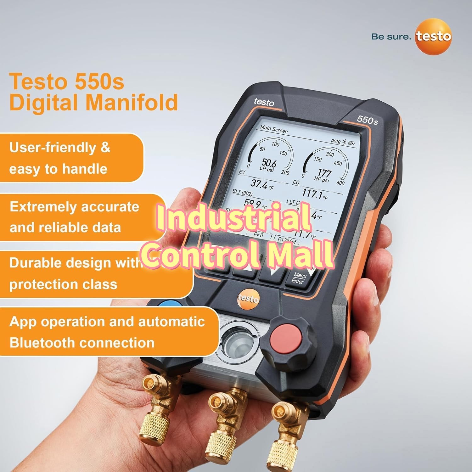 Testo 550s SMART KIT 2-Valve Digital Manifold/Wireless Temp Probe Free Shipping#