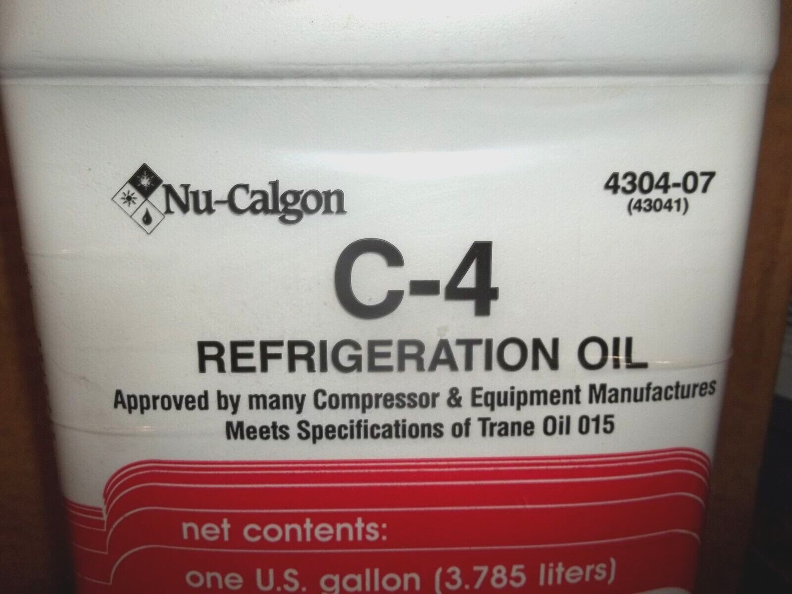 NU-CALGON 4304-07 430441 C-4 REFRIGERATION OIL 1 GALLON LUBRICANT (876)