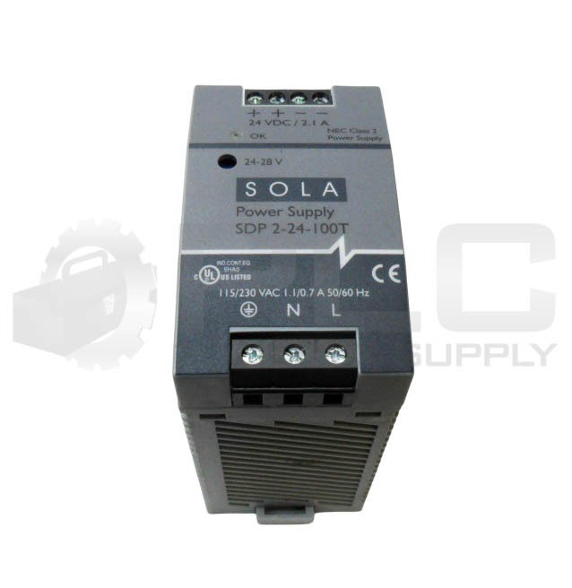 LOT OF 2 SOLA SDP 2-24-100T POWER SUPPLY 115-230VAC 1.1/0.7A 50/60HZ