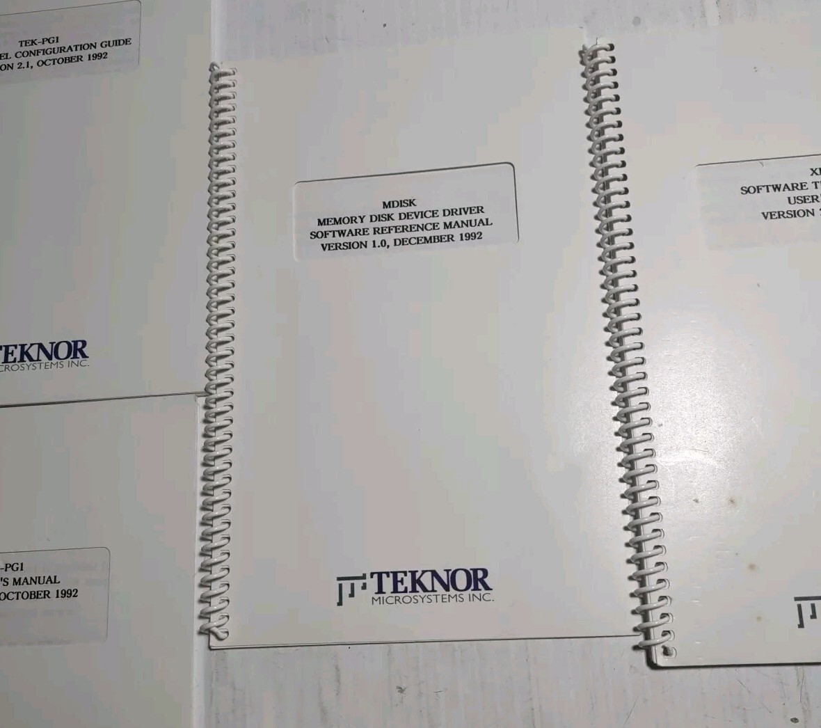 Teknor Mircosysems Manual Bundle TEK-PG1(1.1&2.1)TEK-AT1(1.0&2.0)XFLASH1 MDISK21