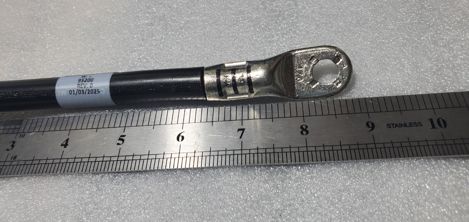 Lot 4 W. I. 95200 P45 1/0 Battery Cable 8 in Smoke 00 Gauge