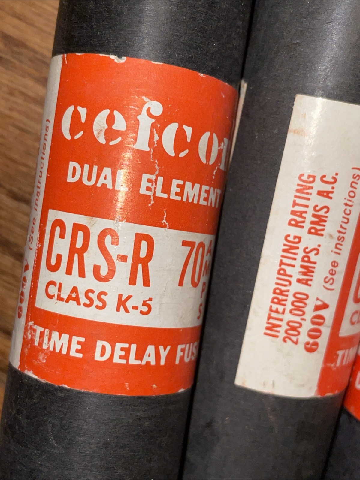 CEFCON CRS-R 70 DUAL ELEMENT TIME DELAY FUSE COMMERCIAL Lot Of 8 TESTED NOS