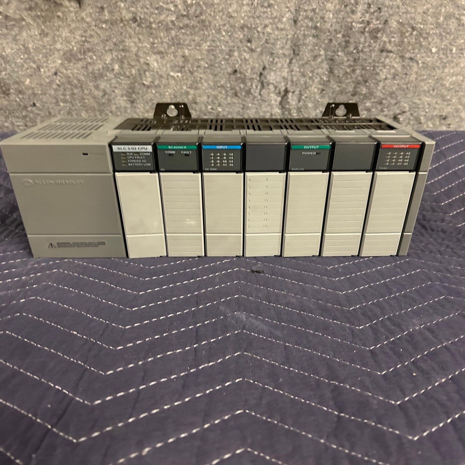 Allen-Bradley SLC 500 PLC Rack System w SLC 502 CPU, Power Supply & IO Modules