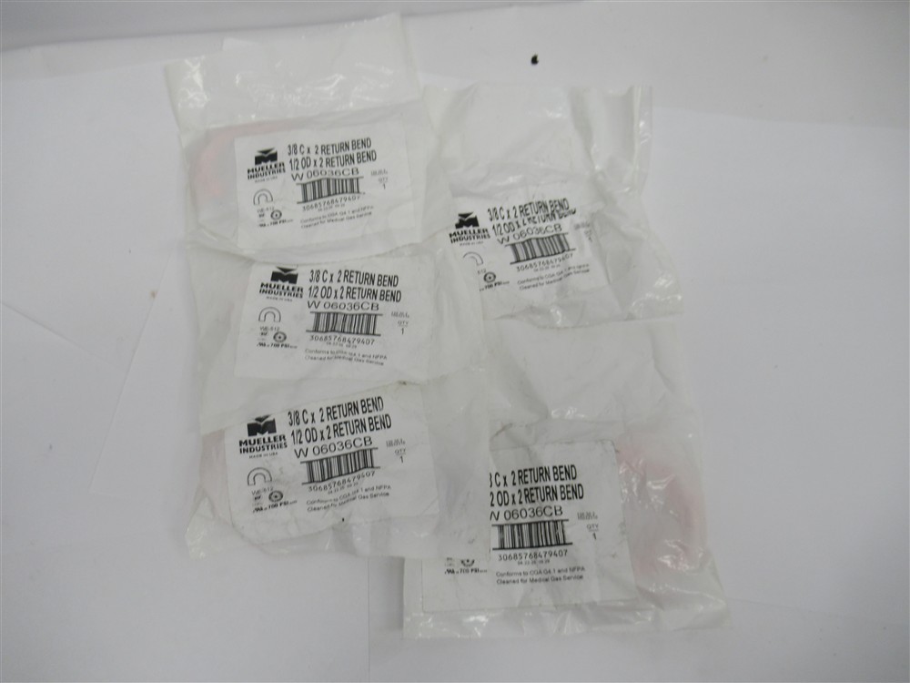 5 NEW 3/8 X 2 IN MUELLER COPPER SWEAT 180 RETURN BEND W 06036CB