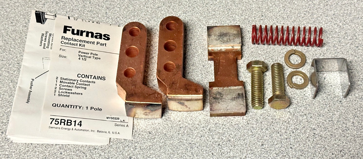 NEW Furnas 75RB14 Replacement Contact Set Vertical Type Size 4-1/2 Power Pole