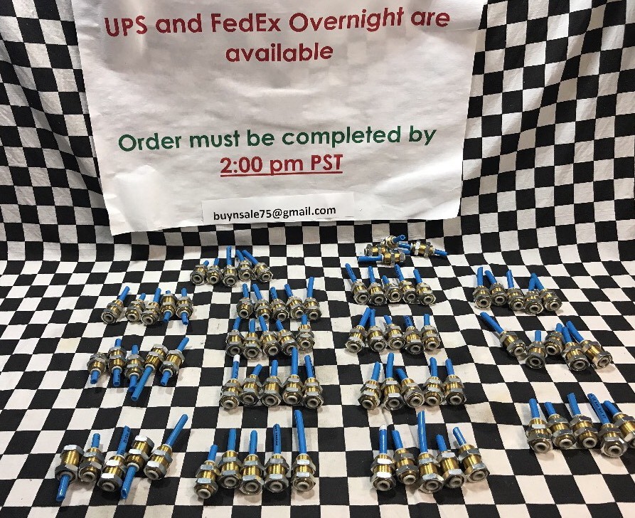 LOT OF 79, SMC BULKHEAD UNION 1/4″, BRASS, SHIPSAMEDAY #123A