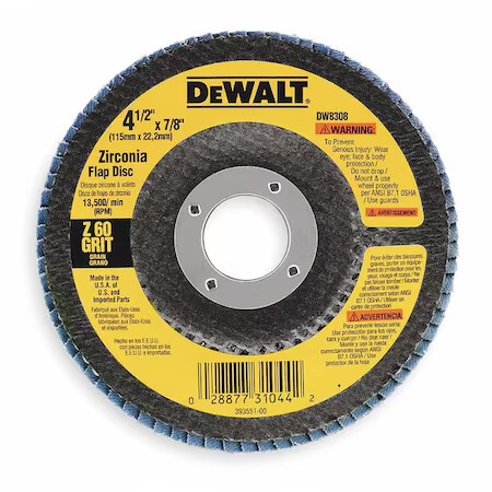 DeWalt DW8308 4-1/2 x 7/8 60g Type 29 HP Flap Disc