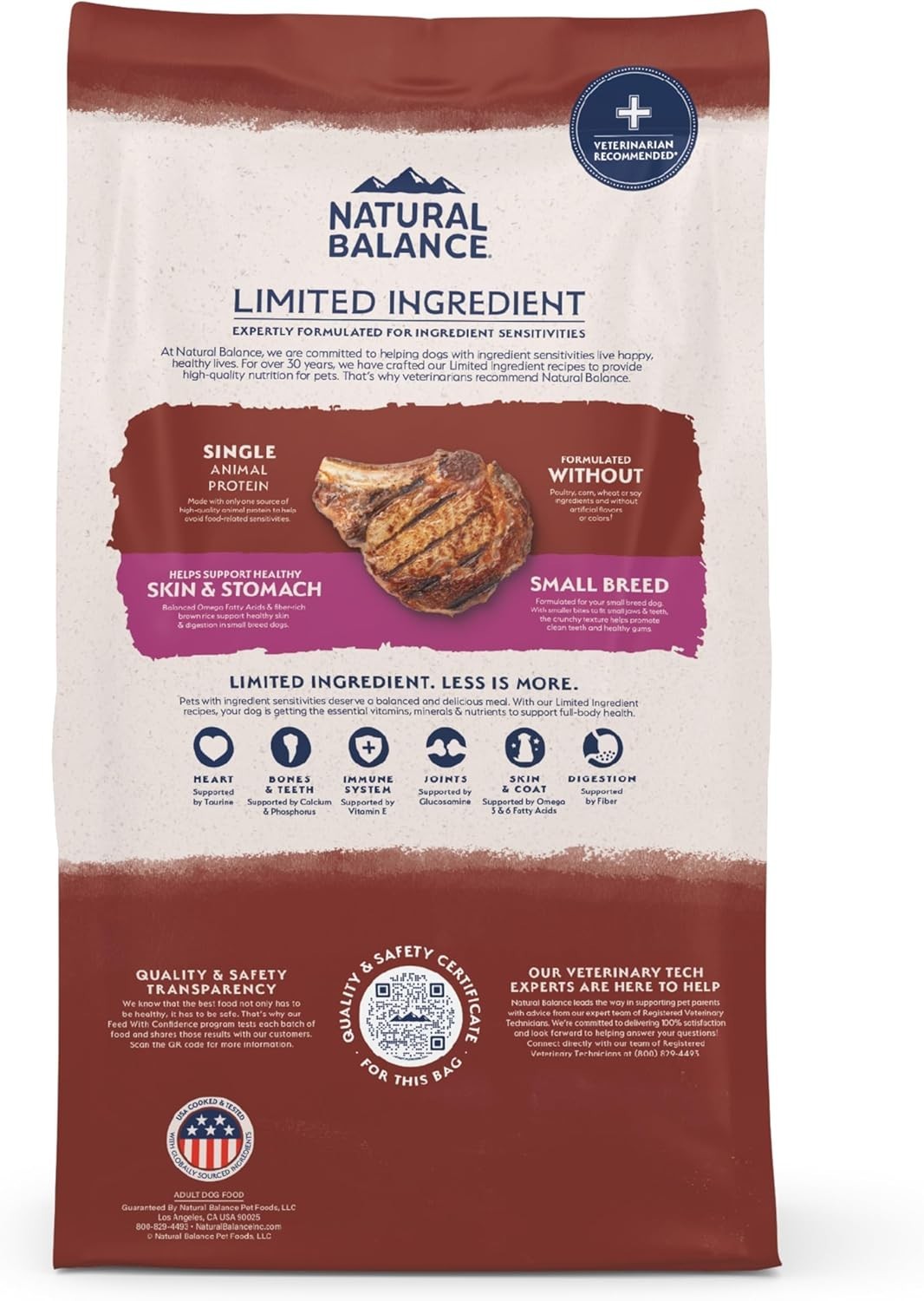 Natural Balance Limited Ingredient Diet Small Breed Adult Dry Dog Food – 12 Lb