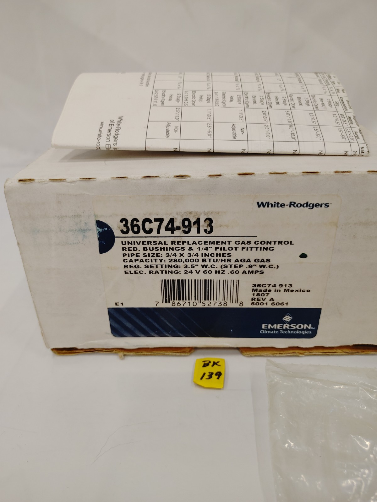 White Rodgers 36C74-913 3/4″ Gas Valve