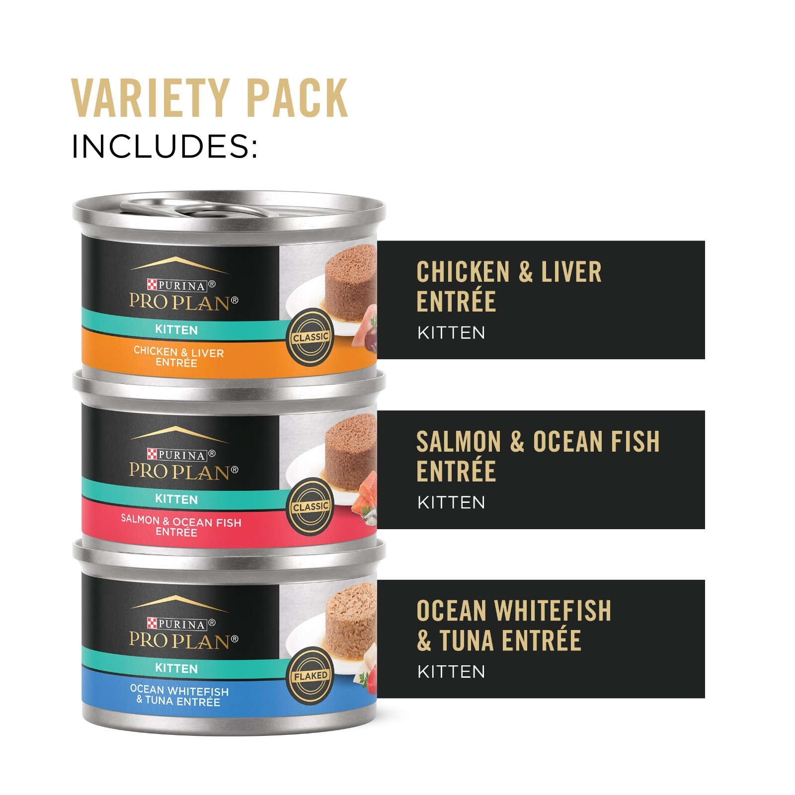 Purina Pro Plan High Protein Wet Kitten Food Variety Pack, 2PACK (24) 3 oz. Ca