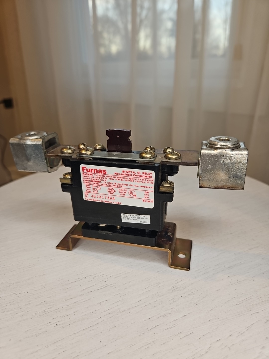 USED FURNAS ELECTRIC 48JA17AA4 BI-METAL OVERLOAD RELAY 600VAC SERIES A