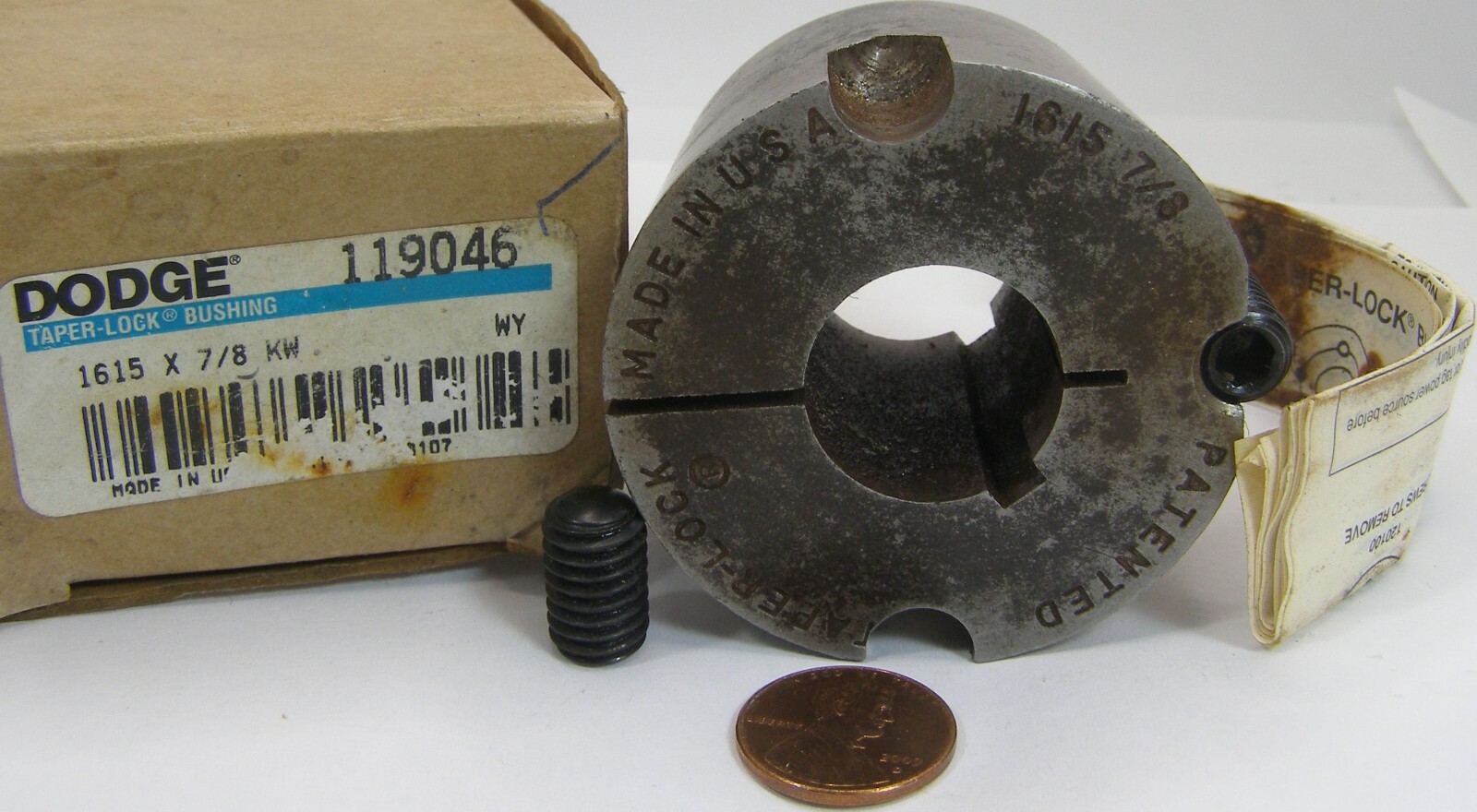 Dodge Taper Lock Bushing 119046 1615×7/8KW Old Stock Rust Spots 2 Screws