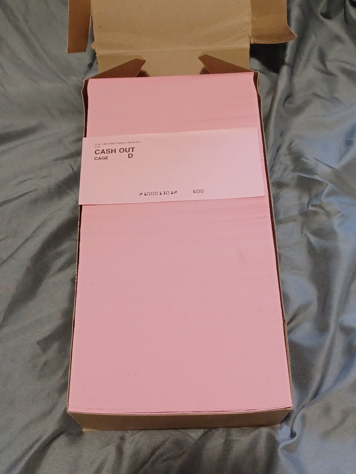 NIB 1000 Bank Cash Out Ticket Slips Pink CT-30