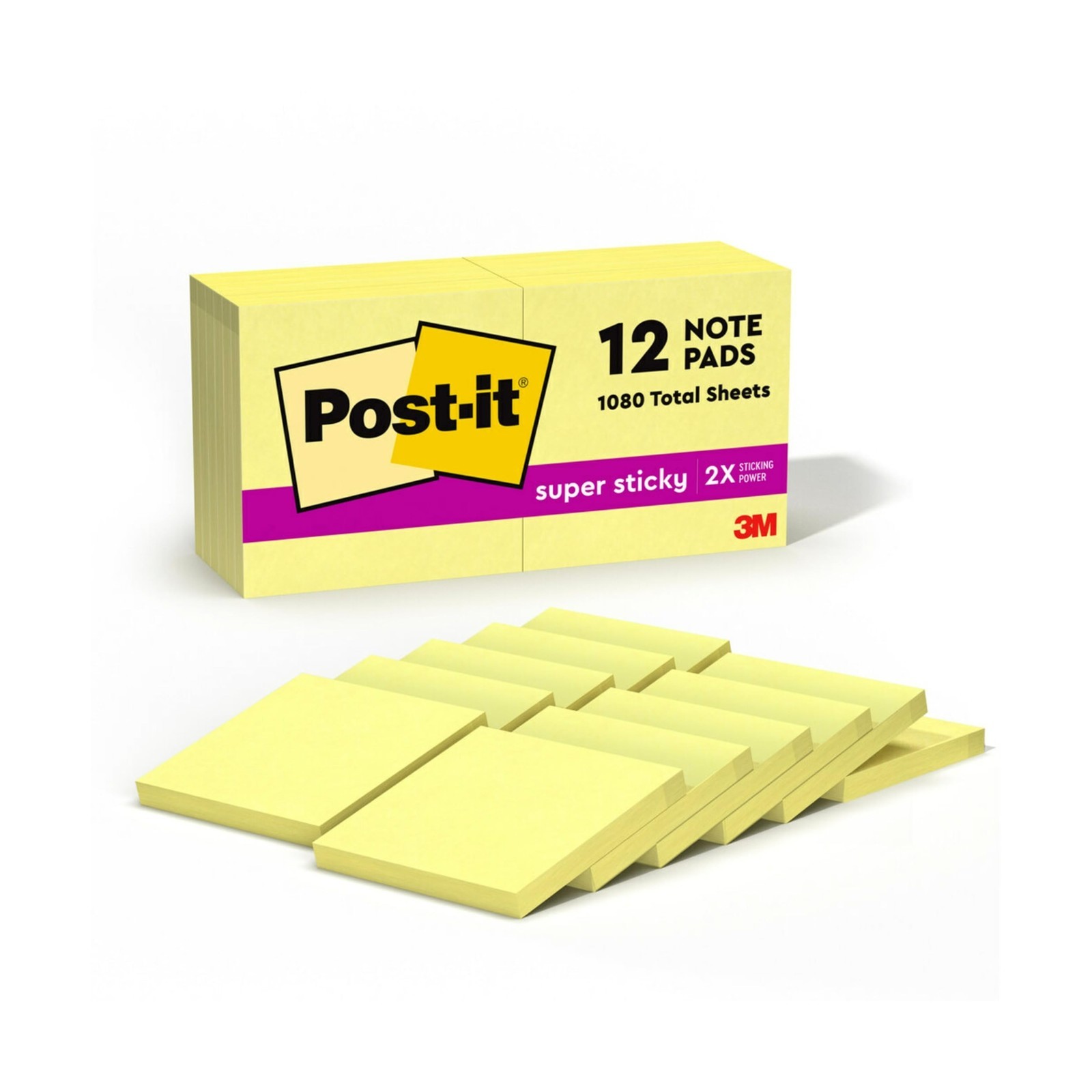 Post-it Super Sticky Notes, 12 Sticky Note Pads, 3 x 3 in., School Supplies, …