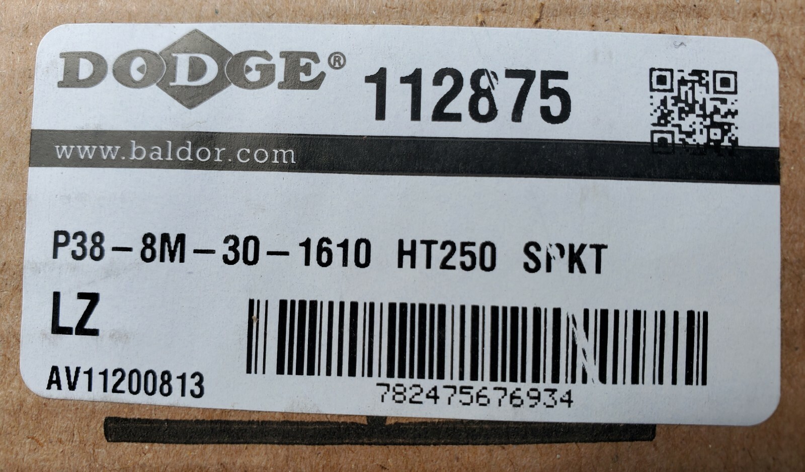 DODGE 112875 P38-8M-30-1610HT SPROCKET *FACTORY SEALED*