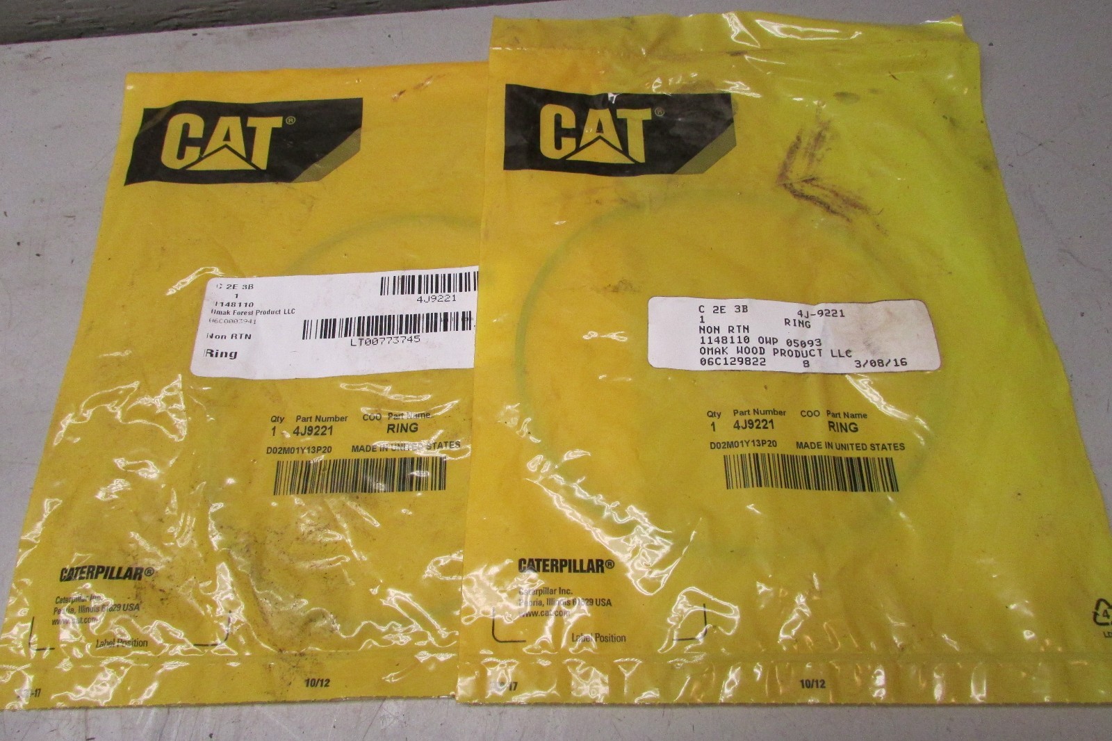 Caterpillar 4J-9221 Ring Lot of 2!