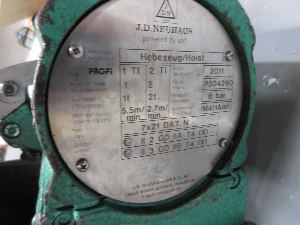 J.D. Neuhaus P304290 Profi 2 TI Pneumatic Hoist