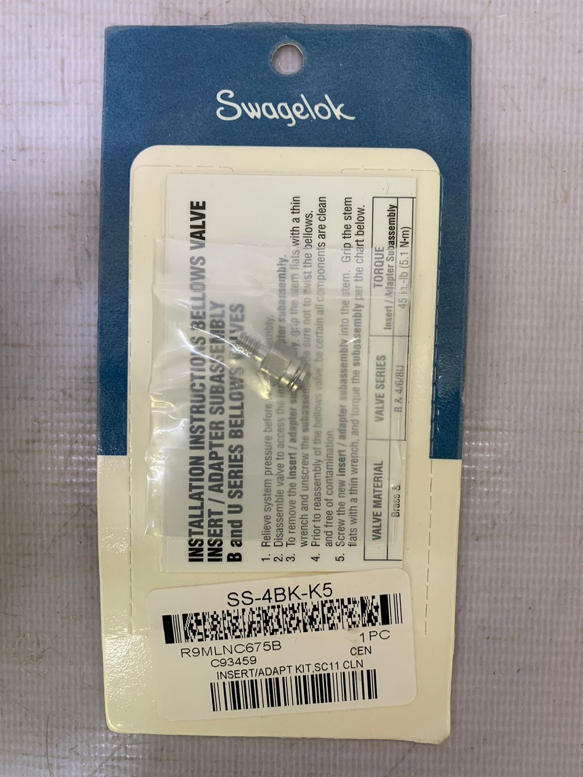 Swagelok / Insert/Adapt Kit / SS-4BK-K5