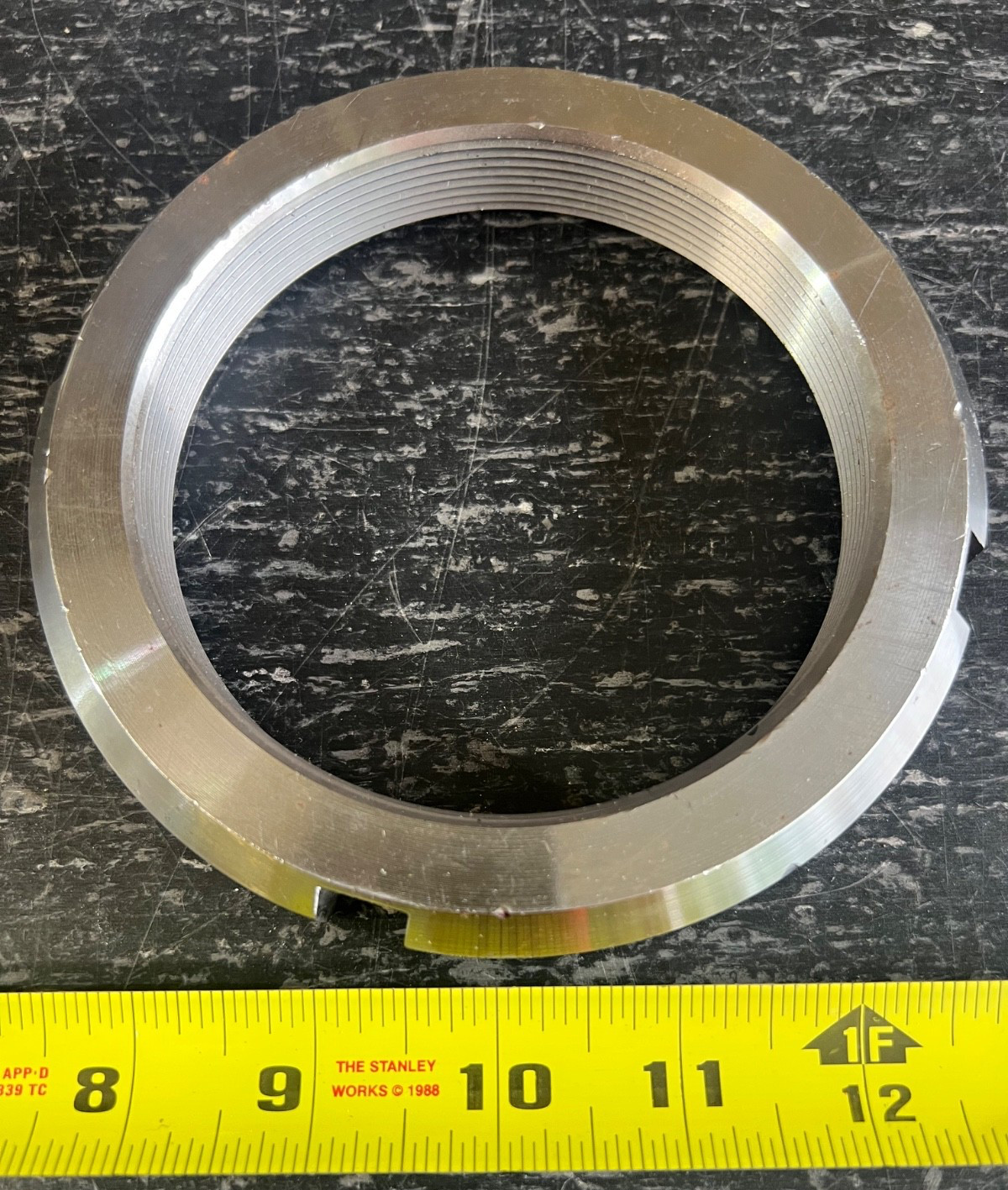 AN Series Bearing Lock Nut 4.325″-12 Thread Size 5-23/32″ OD 5.281″ Face Dia.