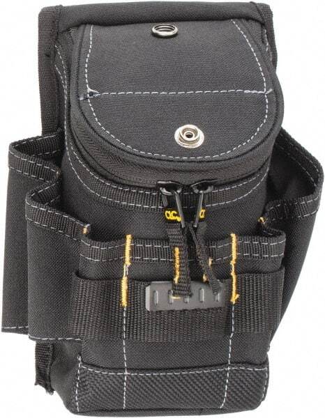 CLC 1523 Tool Pouch: 6 Pockets, Polyester, Black 3″ Deep, 8-1/4″ High