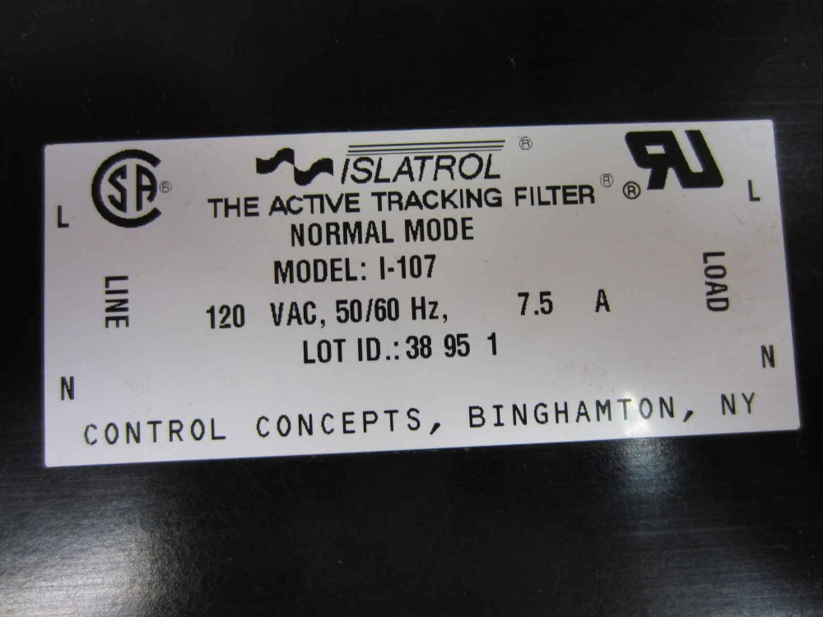 Islatrol I-107 I107 The Active Tracking Filter – Normal Mode