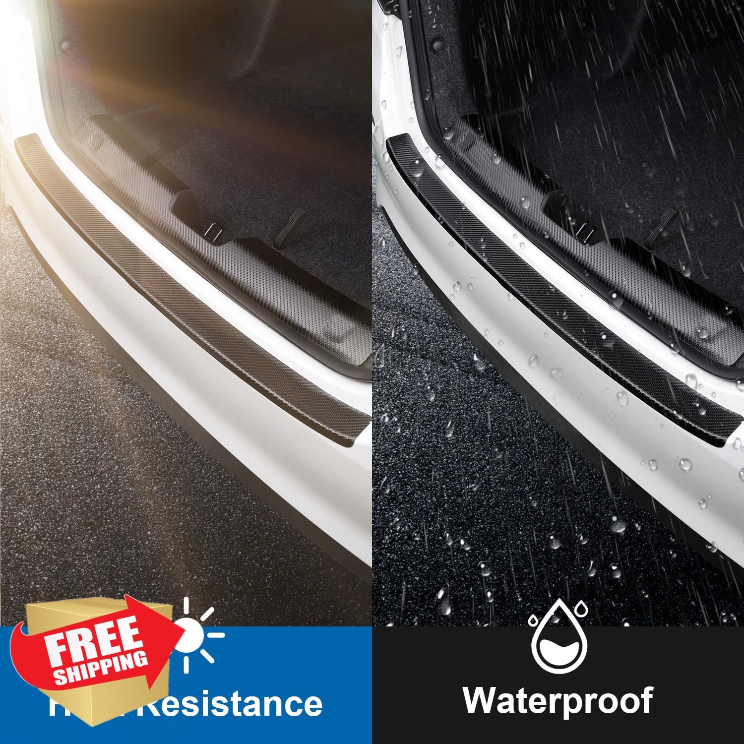 Moteloor Universal Rear Bumper Protector Matte Black