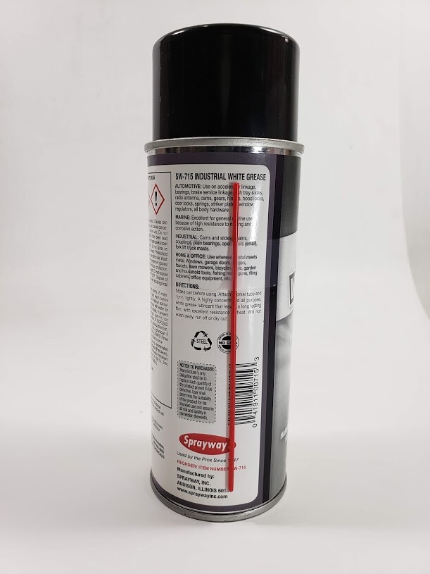 Sprayway SW-715 Industrial White Grease Aerosol Lubricant, 11 oz, Case of 12