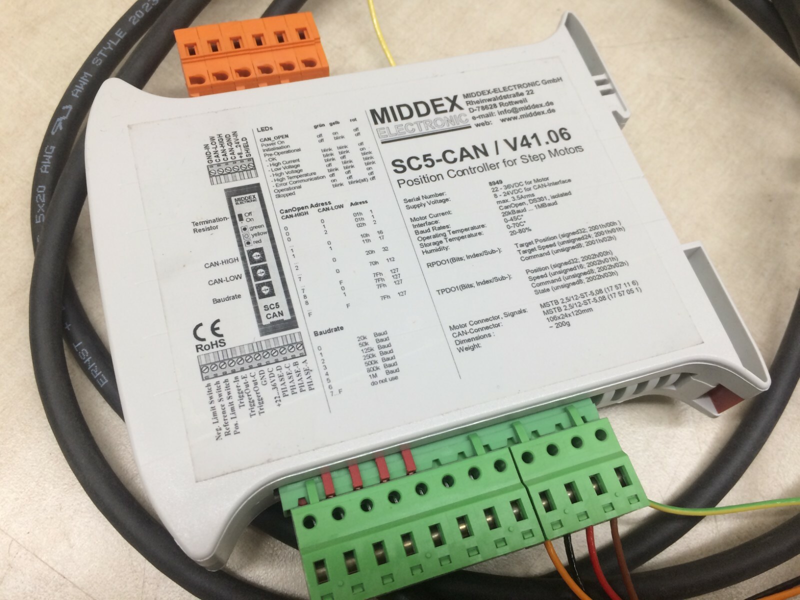 Jenaer Antriebstechnik 17S19-0230 Stepper Motor & MIDDEX Controller SC5-CAN