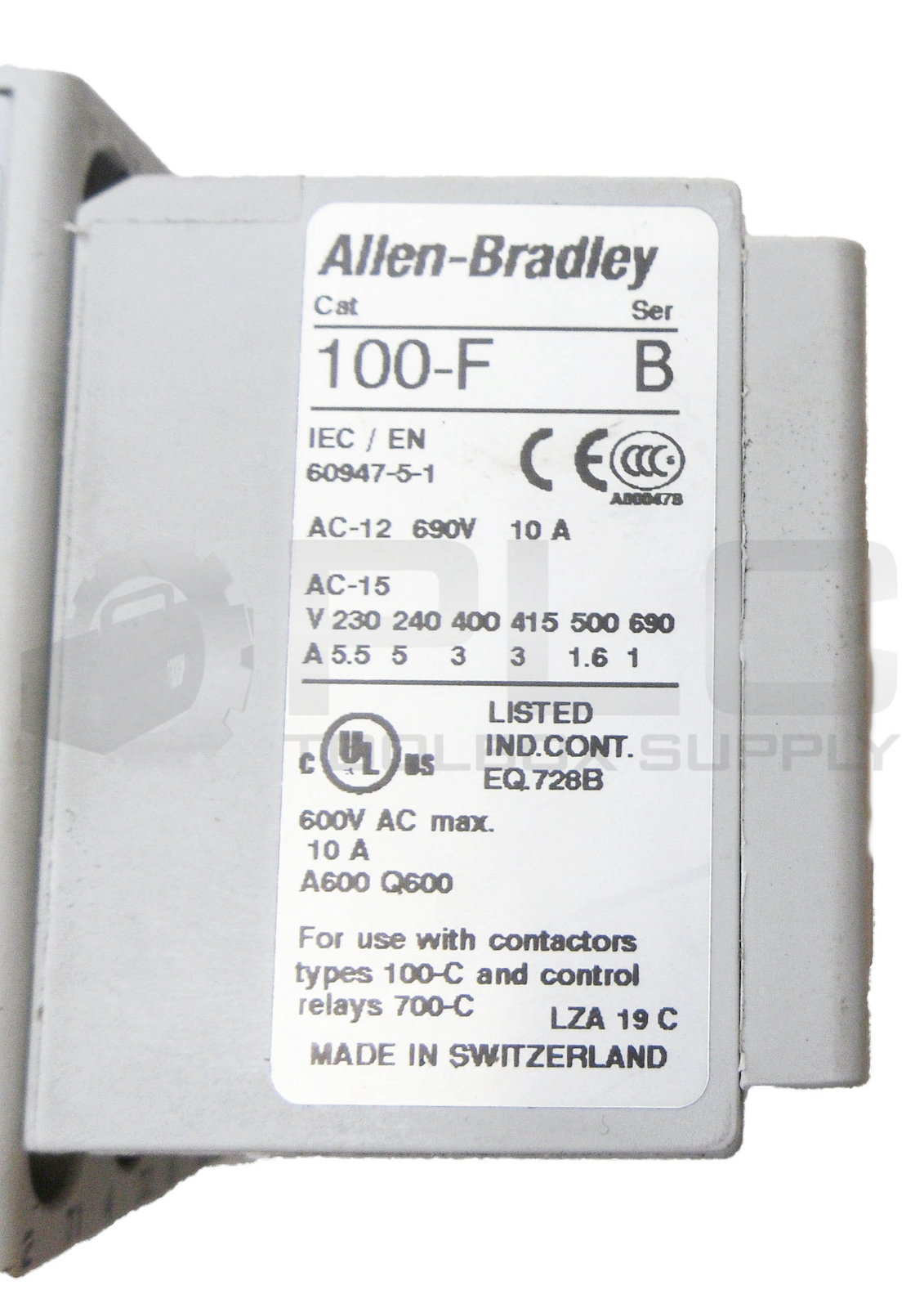 ALLEN BRADLEY 193-EA1DB /B OVERLOAD RELAY W/ 100-C09*10 /A CONTACTOR W/ 100-F /B