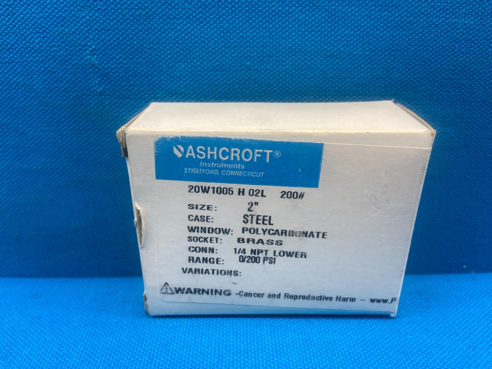 Ashcroft 20W1005H02L Pressure Transmitter 2″ 0/200 PSI