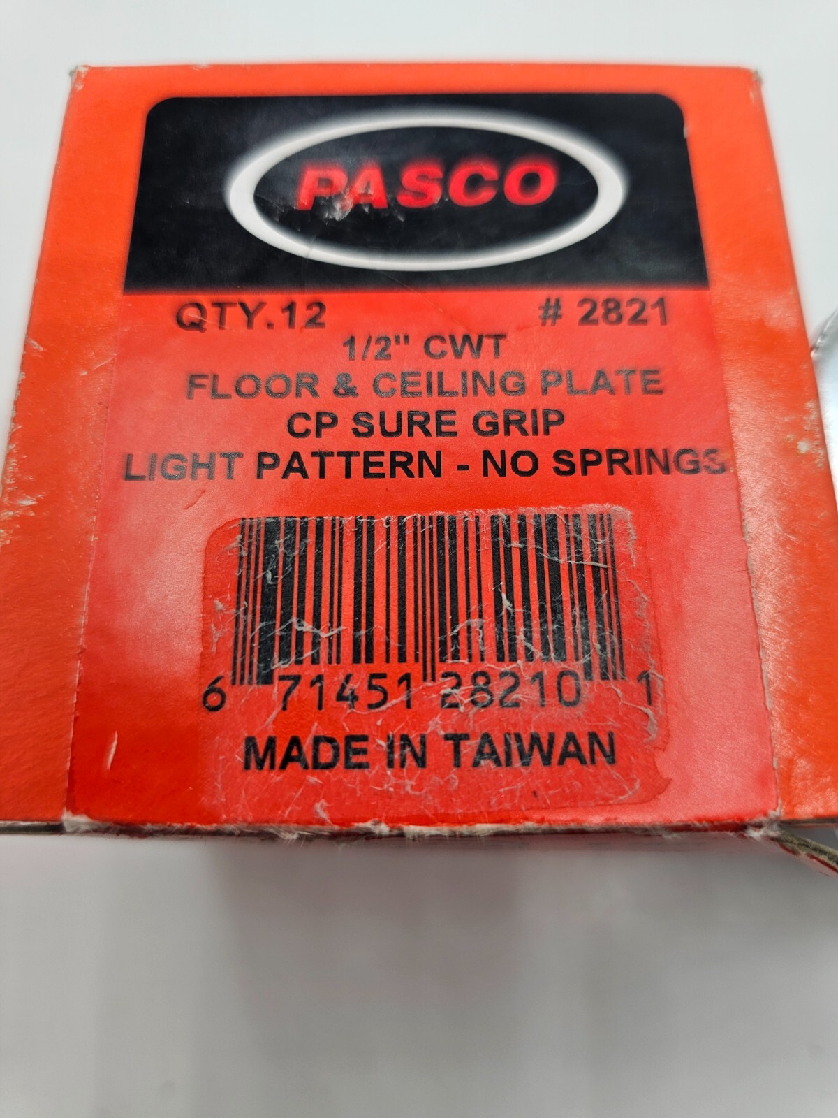 (QTY 12) Pasco 2821 1/2″ CWT Econo Floor Ceiling Plate CP Sure Grip Light