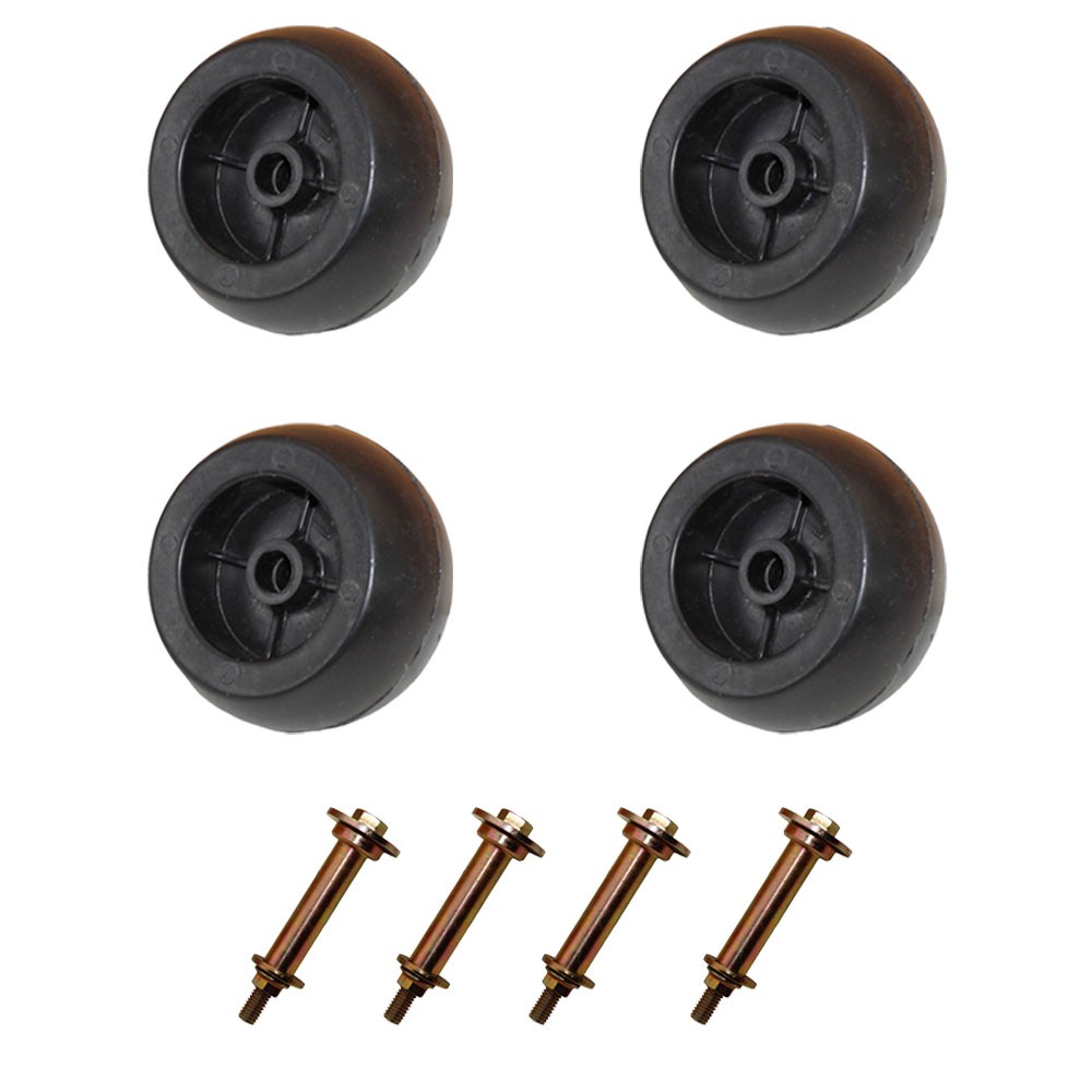 Set of Four (4) New Deck Wheels – 5 x 2.75, Smooth, Black