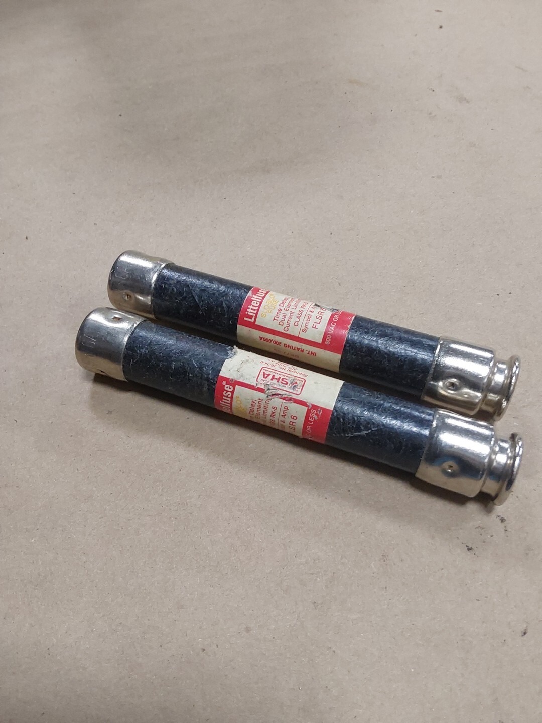 LIttelfuse FLSR-6 6A Time Delay Dual Element Fuse, Lot of 2