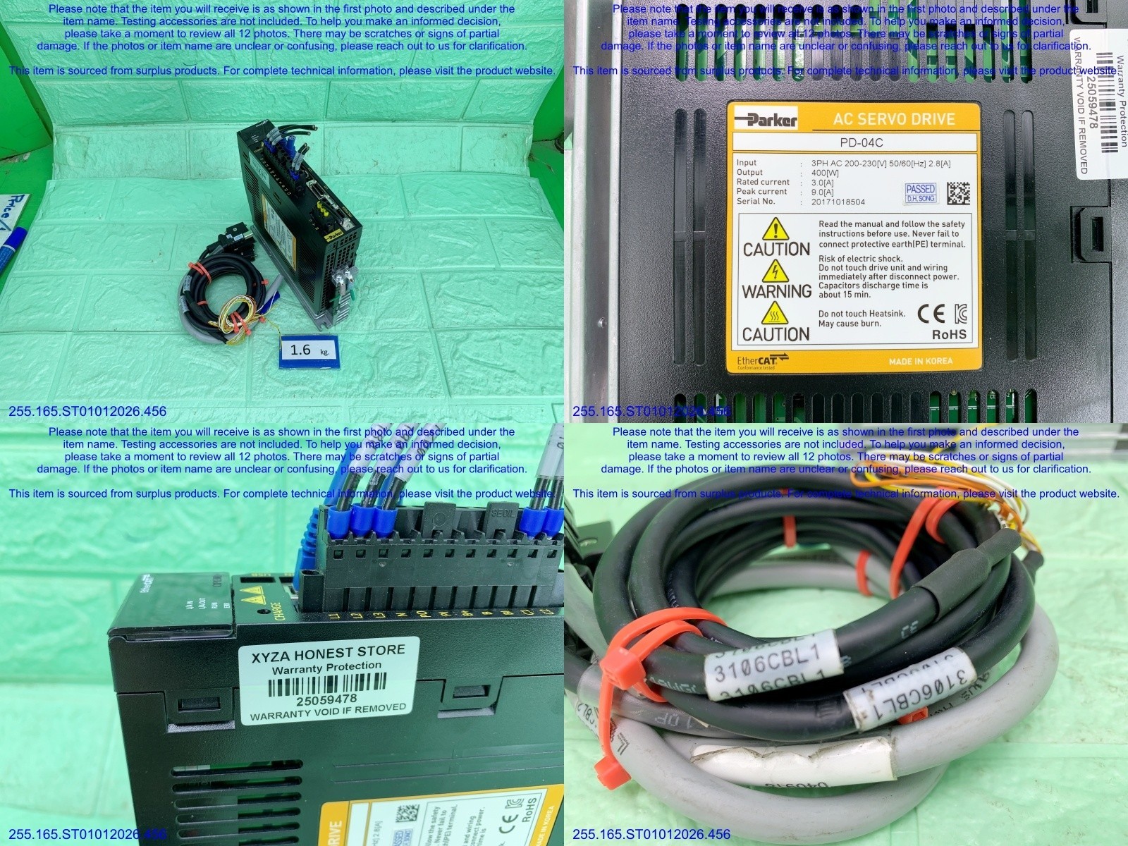 Parker PD-04C AC SERVO DRIVE as in photos, sn:9478, DHL
