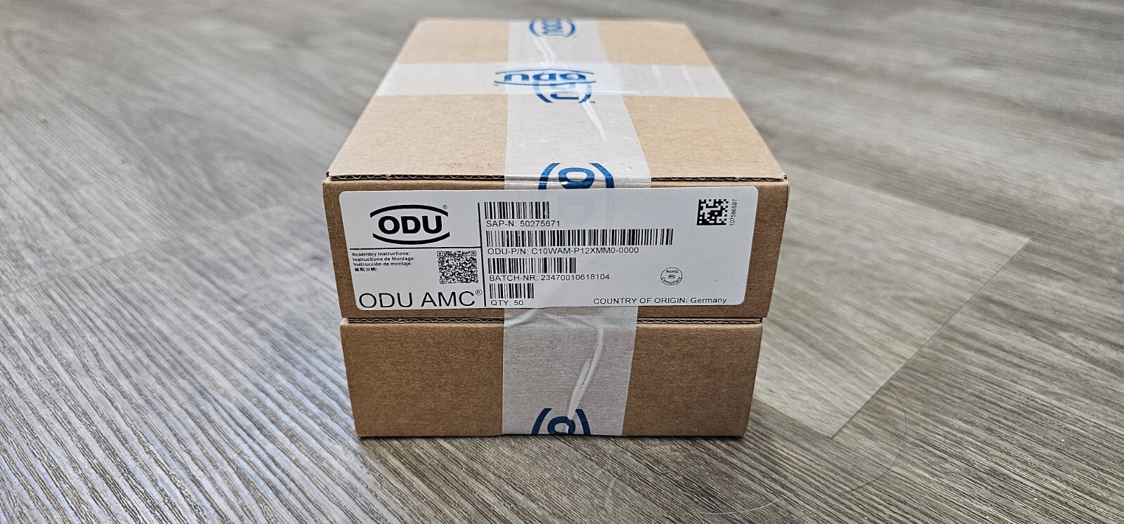 ODU C10WAM-P12XMM0-000 ODU AMC HD Straight plug with screw-lock (BOX OF 50)