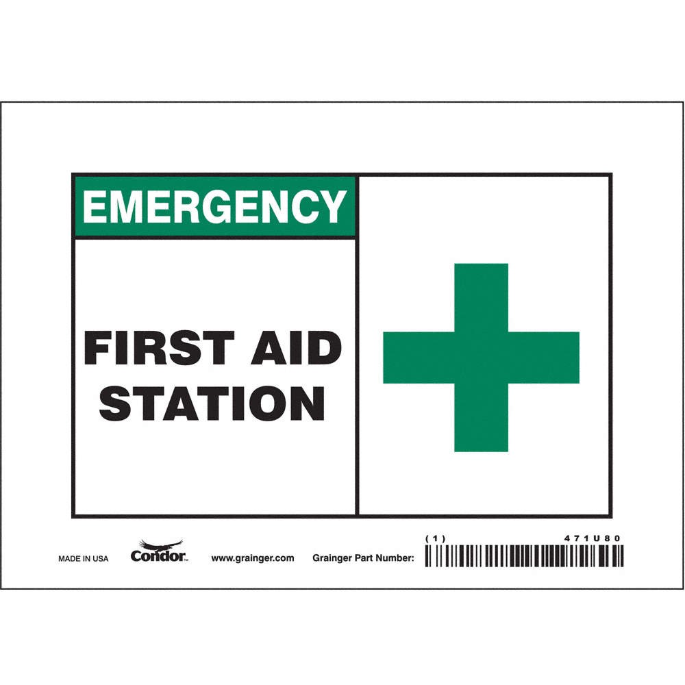 CONDOR Safety Sign,5 in x 7 in,Vinyl 471U80