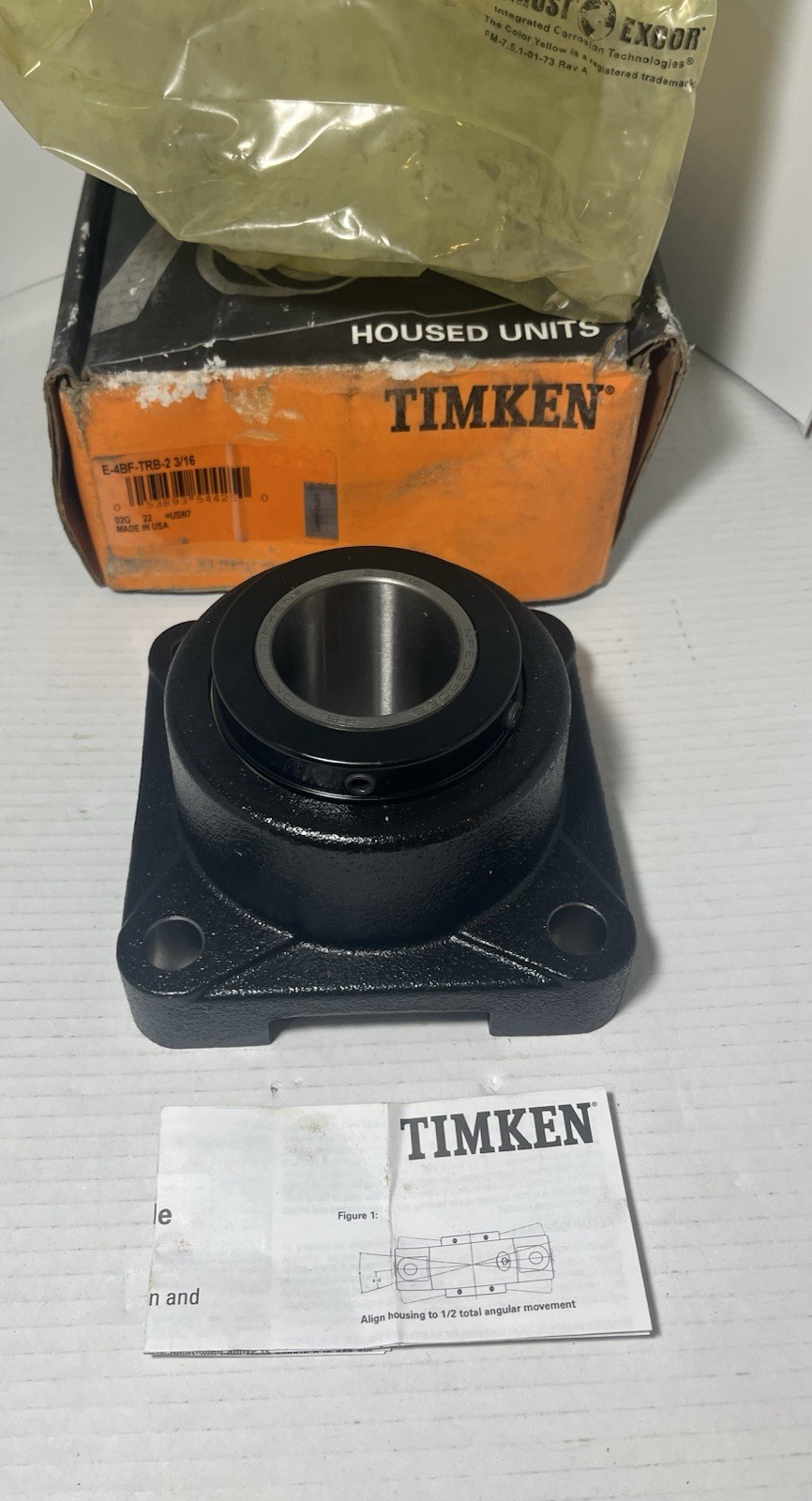 TIMKEN E-4BF-TRB-2-3/16 Type E Flange: 4-Bolt Bearing