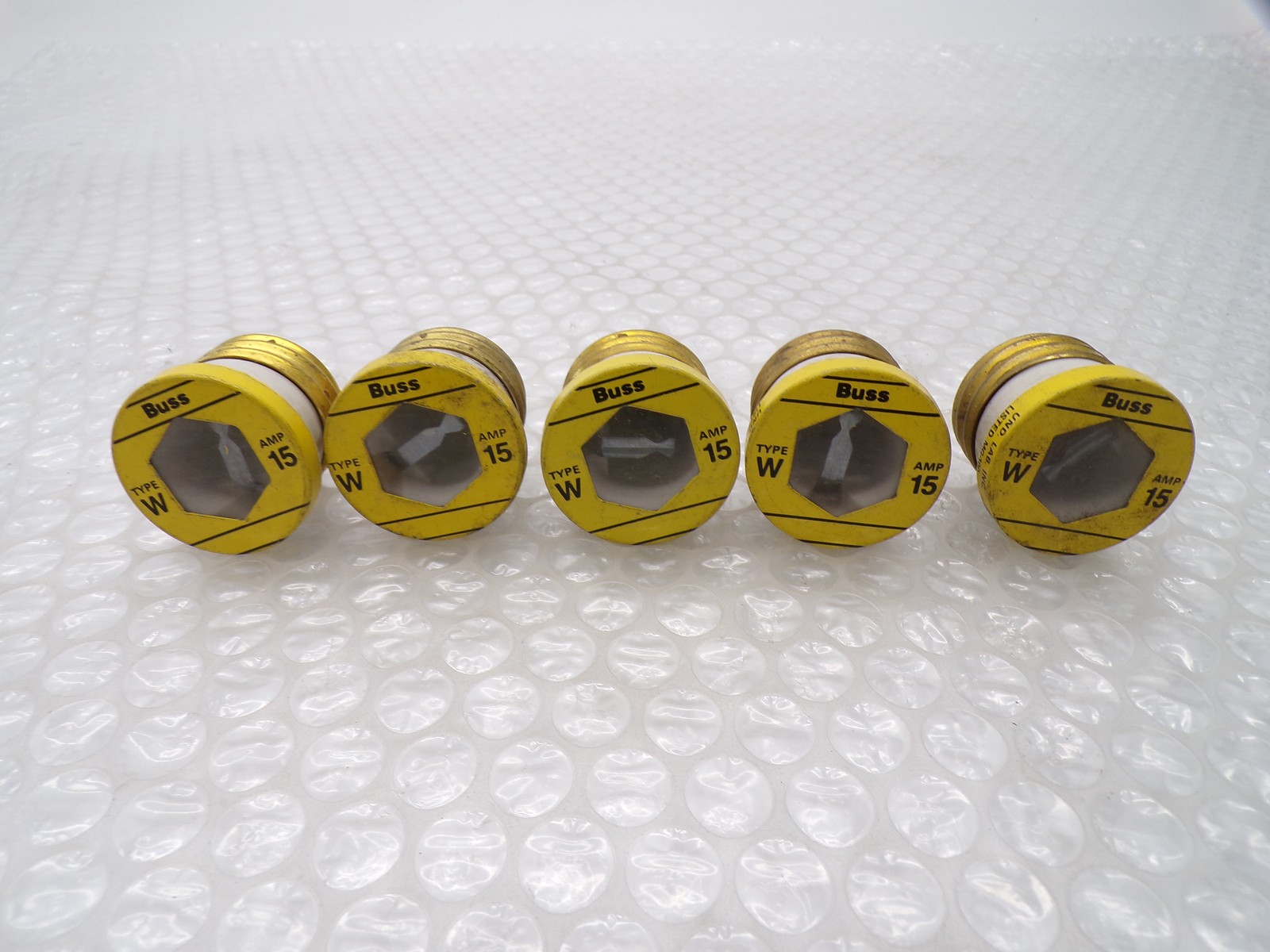 BUSSMANN TYPE W 15AMP FUSE LOT OF 5 NSNP