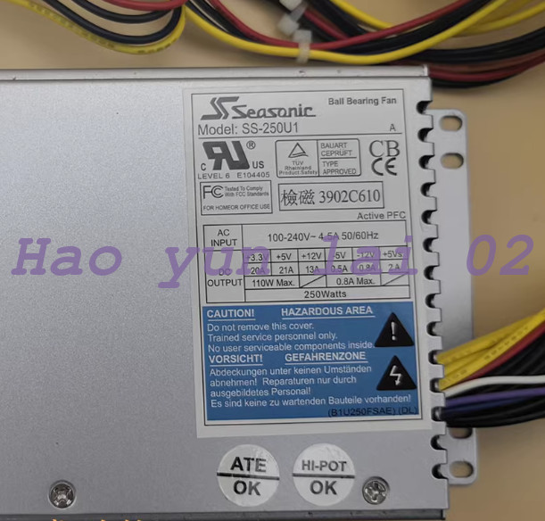 1PC New For SS-250U1 Rated 250W Active PFC Server Power Supply Size 19*10*4CM