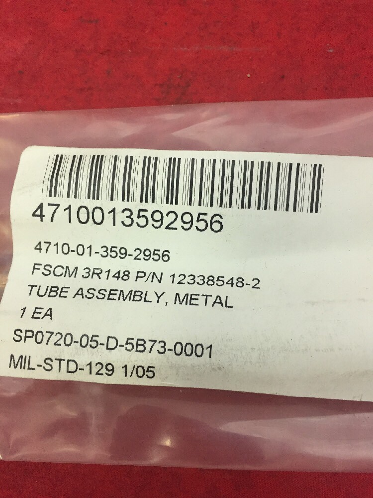 M998 AM GENERAL Carbon Steel Metal Fuel Supply Tube Assembly 12338548-2 HMMWV