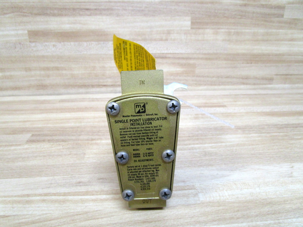 Master Pneumatic A6006 Lubricator W/O Reservoir