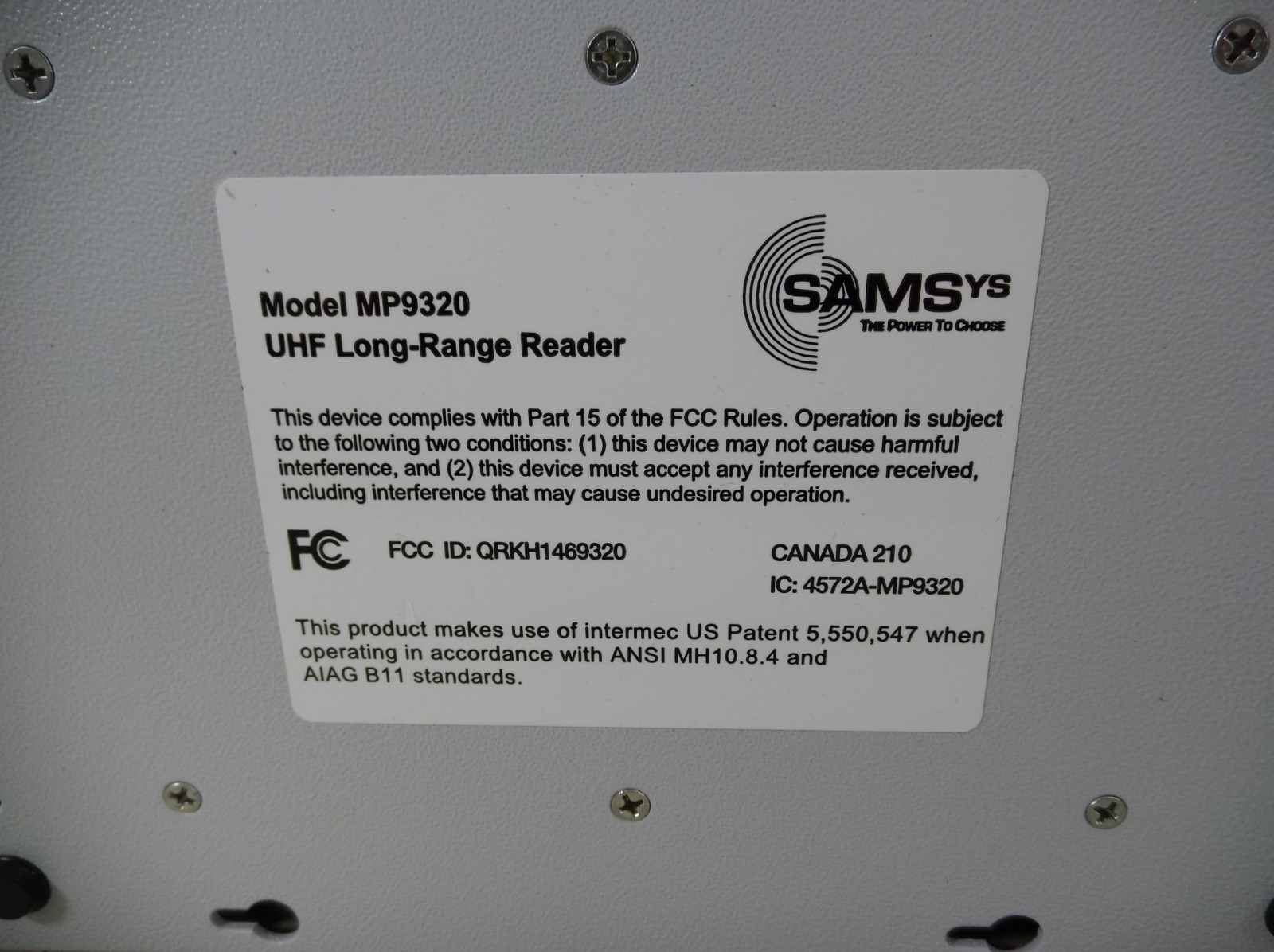 SAMSYS MP9320 2.8 EPC UHF Long Range Reader