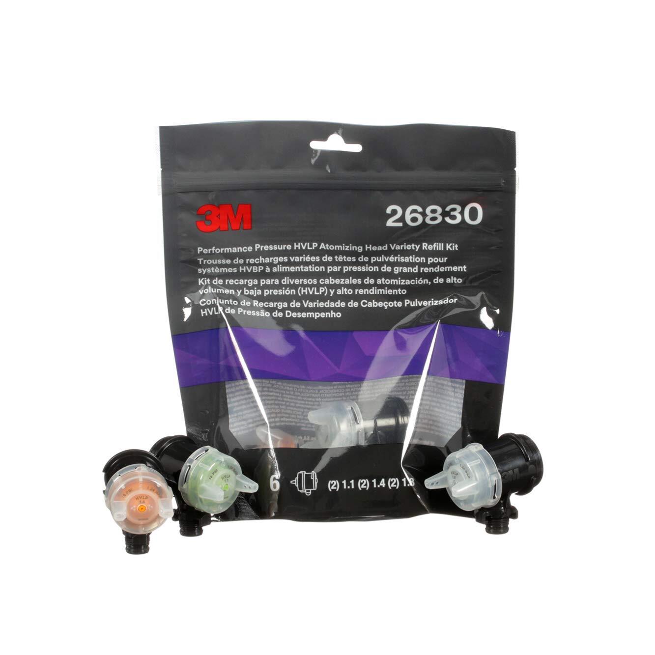 3M Performance Pressure HVLP Atomizing Head Refill Variety Kit 26830 for use