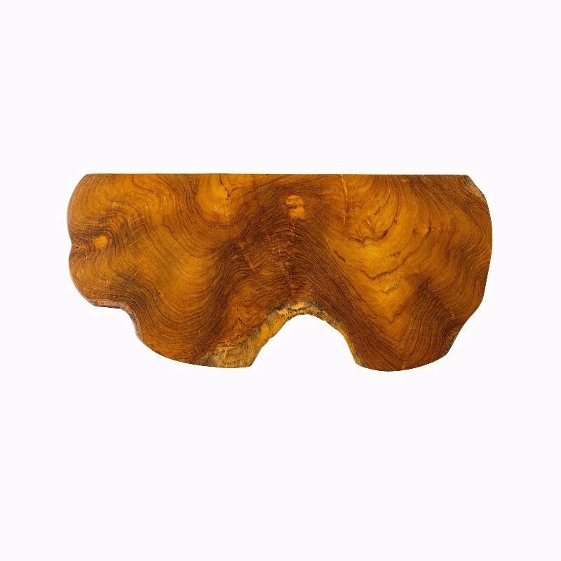 Live Edge Teak Floating Shelves, Set of 3